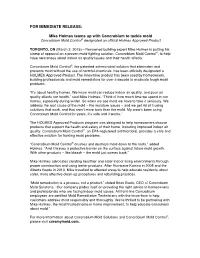 FOR IMMEDIATE RELEASE: Mike Holmes Teams up with Concrobium