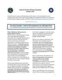 Guide to Section 702 Value Examples October 2017