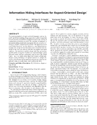 Information Hiding Interfaces for Aspect-Oriented Design∗