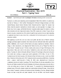 Practical Examination - Nov 2015 Part I – Typing Tutor (Time: 20 Minutes) Marks: 50