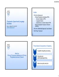 Progressive Speech and Language Disorders