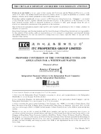 Proposed Conversion of the Convertible Notes and Application for a Whitewash Waiver