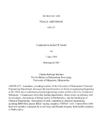 An Interview with NEAL R. AMUNDSON OH 317 Conducted By