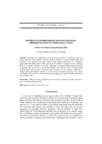 Distrust, Powerlessness and Sociospatial Differentiation in Lithuanian Cities