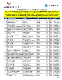 Express Scripts National Plus Vaccine Network