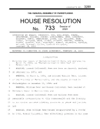 HOUSE RESOLUTION Session of No