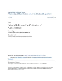 Mindful Ethics and the Cultivation of Concentration Scott L