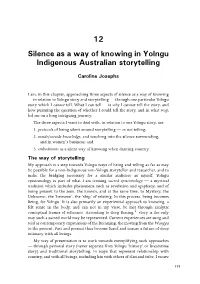 Silence As a Way of Knowing in Yolngu Indigenous Australian Storytelling