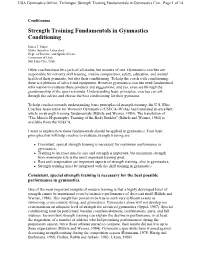 Strength Training Fundamentals in Gymnastics Conditioning