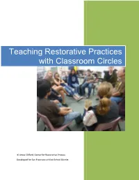 Teaching Restorative Practices with Classroom Circles