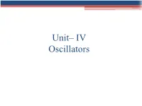 Chapter-5 Oscillators