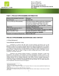 DATE of RECEIPT: ADAPTATION FUND PROJECT/PROGRAMME ID: (For Adaptation Fund Board Secretariat Use Only)
