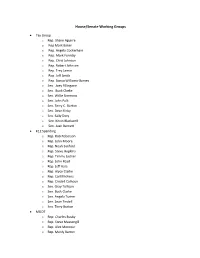 Members of House/Senate Working Groups
