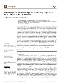 Robust Digital Control Strategy Based on Fuzzy Logic for a Solar Charger of VRLA Batteries