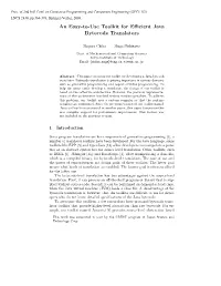 An Easy-To-Use Toolkit for Efficient Java Bytecode Translators