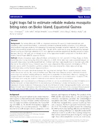 Light Traps Fail to Estimate Reliable Malaria Mosquito Biting Rates On