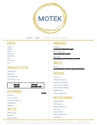 Motek Cafe Menu