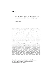 The Bicephalous Writer: the Commingling of the Creative Writer and the Critic in a Single Body