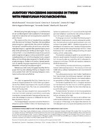 Auditory Processing Disorders in Twins with Perisylvian Polymicrogyria
