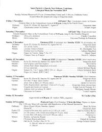 Ordinary: Kyrie IV, Gloria XI, Sanctus IV, Agnus IV