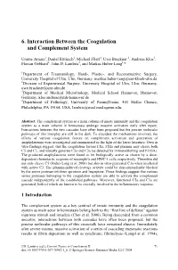 6. Interaction Between the Coagulation and Complement System