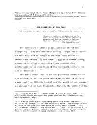 Divisions of the Pope. Final Typescript, with Publishing Info