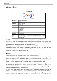 Google Docs 1 Google Docs
