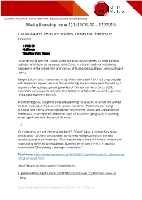 Media Roundup Issue 121 (11/05/19 – 17/05/19)