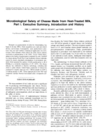 Microbiological Safety of Cheese Made from Heat-Treated Milk, Part I