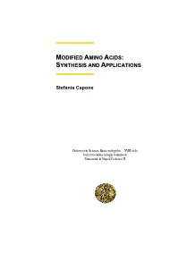 Modified Amino Acids Synthesis and Applications