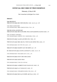 Official Record of Proceedings