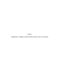 Part C Webster L. Hubbell's Billing Practices and Tax Filings