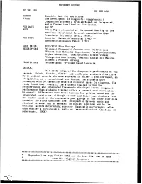 The Development of Diagnostic Competence: a Comparison