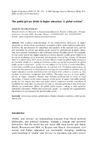 The Public/Private Divide in Higher Education: a Global Revision1