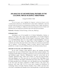 An Analysis of Architectural Features of the Colonial Period in District Abbottabad