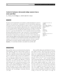 Control of Nuisance Chironomid Midge Swarms from a Slow Sand Filter A