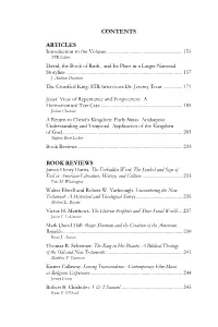 David, the Book of Ruth, and Its Place in a Larger National Storyline
