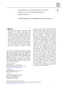 Importance of Duckweeds in Basic Research and Their Industrial 1 Applications