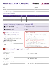 Seizure Action Plan (Sap)