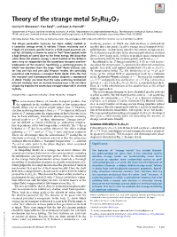 Theory of the Strange Metal Sr3ru2o7