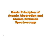 Basic Principles of Atomic Absorption and Atomic Emission Spectroscopy