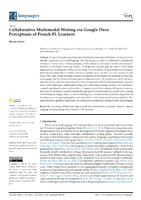 Collaborative Multimodal Writing Via Google Docs: Perceptions of French FL Learners
