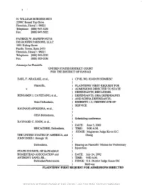 PLAINTIFFS' FIRST REQUEST for V