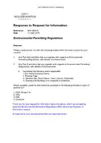 Response to Request for Information