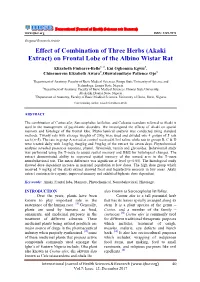 (Akaki Extract) on Frontal Lobe of the Albino Wistar Rat