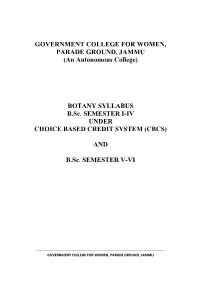 (An Autonomous College) BOTANY SYLLABUS