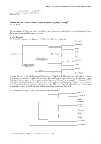 Blažek : on the Internal Classification of Indo-European Languages: Survey