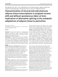 Characterization of Visceral and Subcutaneous Adipose Tissue