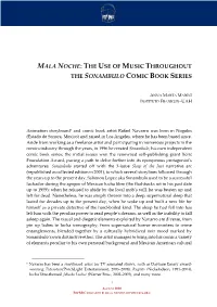 Mala Noche: the Use of Music Throughout the Sonambulo Comic Book Series