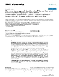 Microarray-Based Approach Identifies Micrornas and Their Target